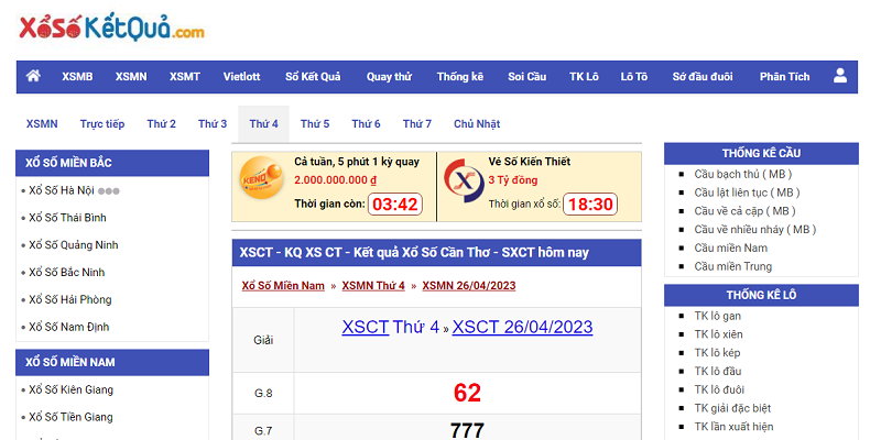 Cách xem kết quả xổ số Cần Thơ mới nhất tại xosoketqua.com